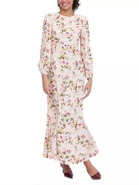 NWT Hill House Home The Nadia Maxi  Dress In A Pink Floral Print